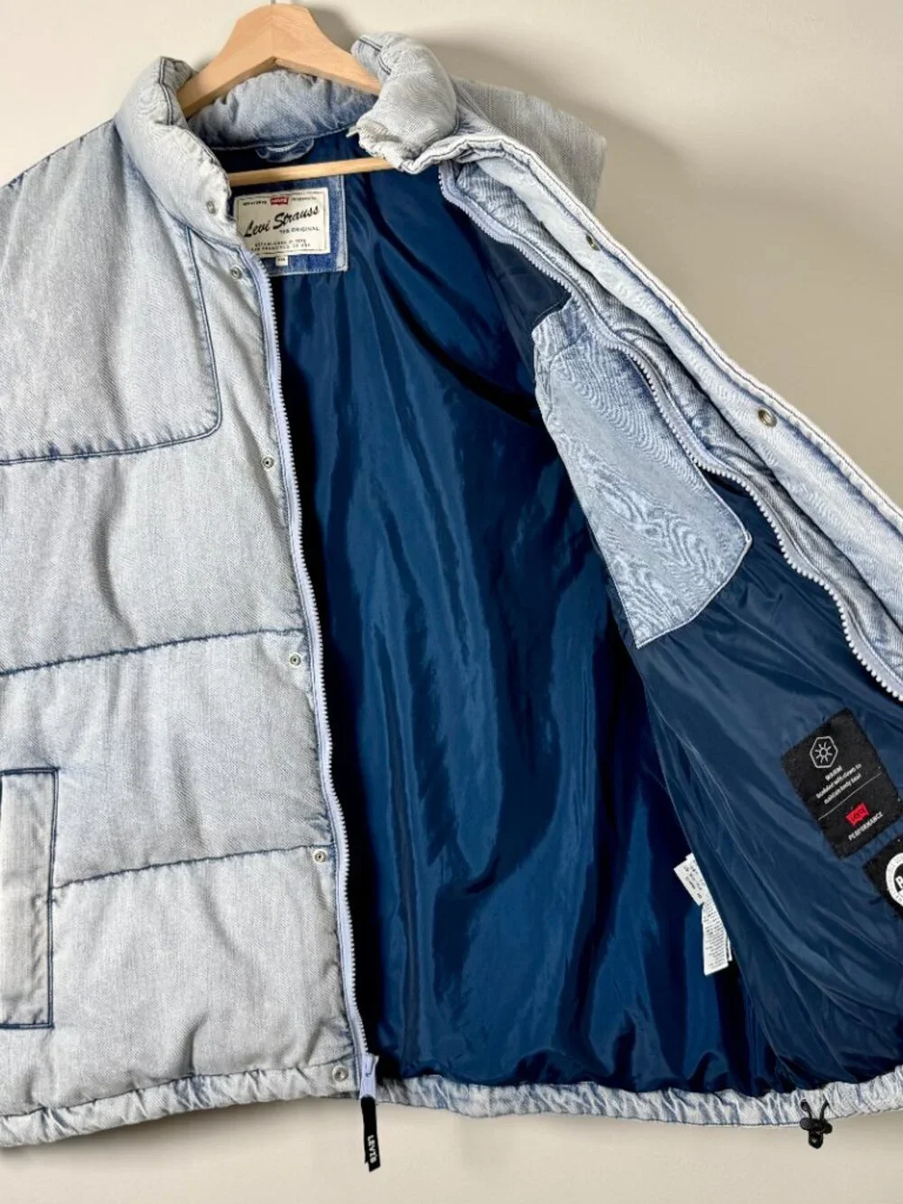 Levi Strauss ROCKRIDGE Puffer Blue Down Vest Sz XXL